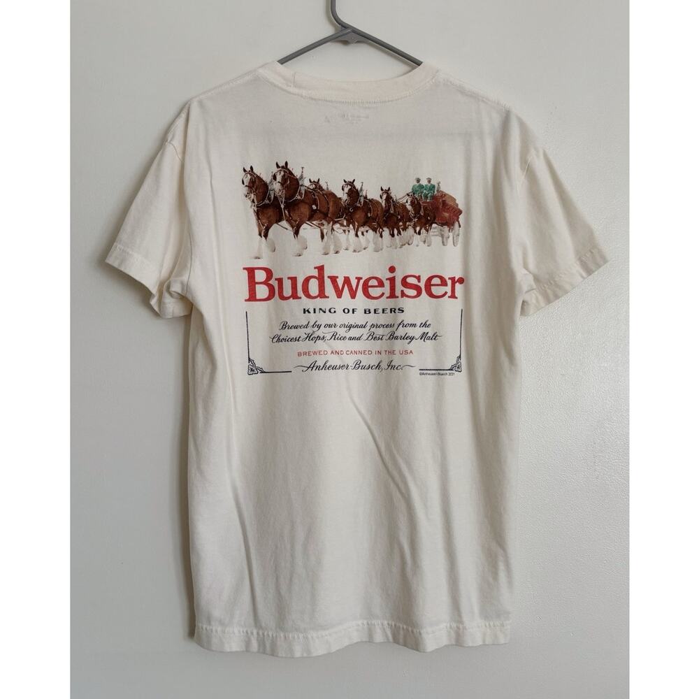 Cream Abercrombie Budweiser Soft A&F Relaxed Tee S